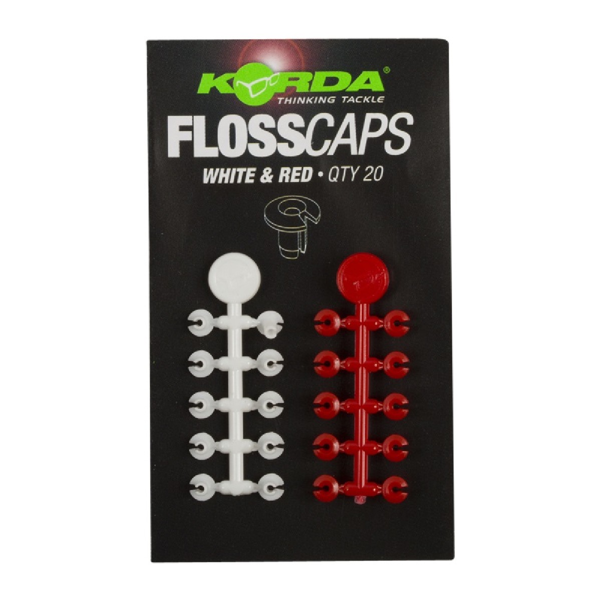 Korda Floss Caps White/Red