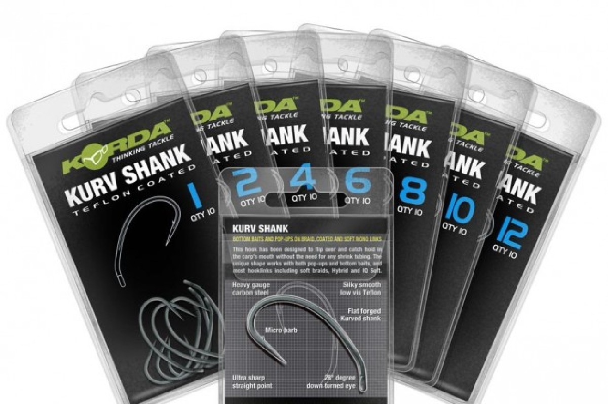 Korda Kurv Shank Haak  Size 6, 10 st