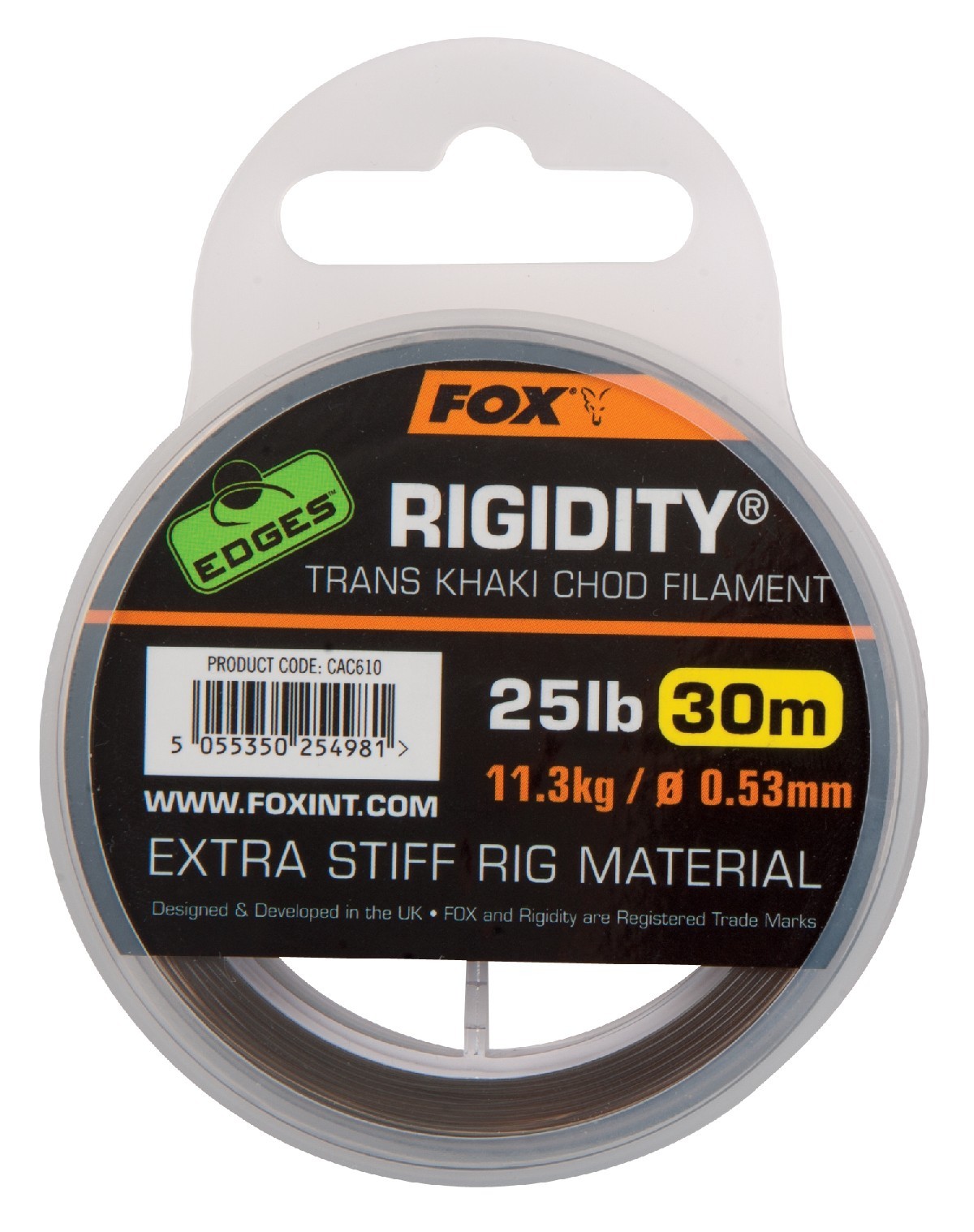 Fox Rigidity Chod Filament Trans Khaki 30 lb/0.57mm 30m