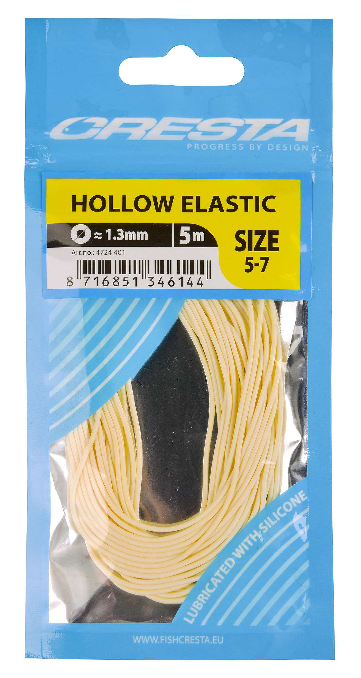Cresta Hollow Elastic 1.3 mm  5 m  White