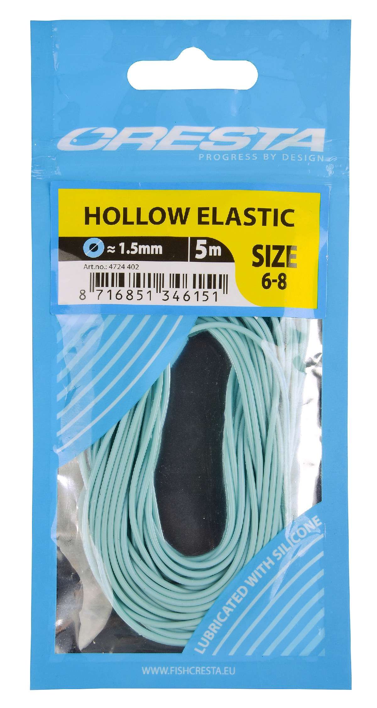 Cresta Hollow Elastic 1.5 mm  5 m  Light Blue