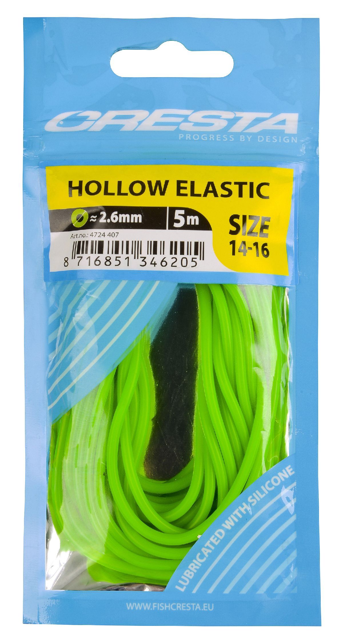 Cresta Hollow Elastic 2.6 mm  5 m Fluor  green