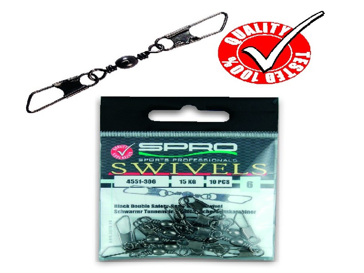 Spro Double Safety-snap swivel 12 8kg