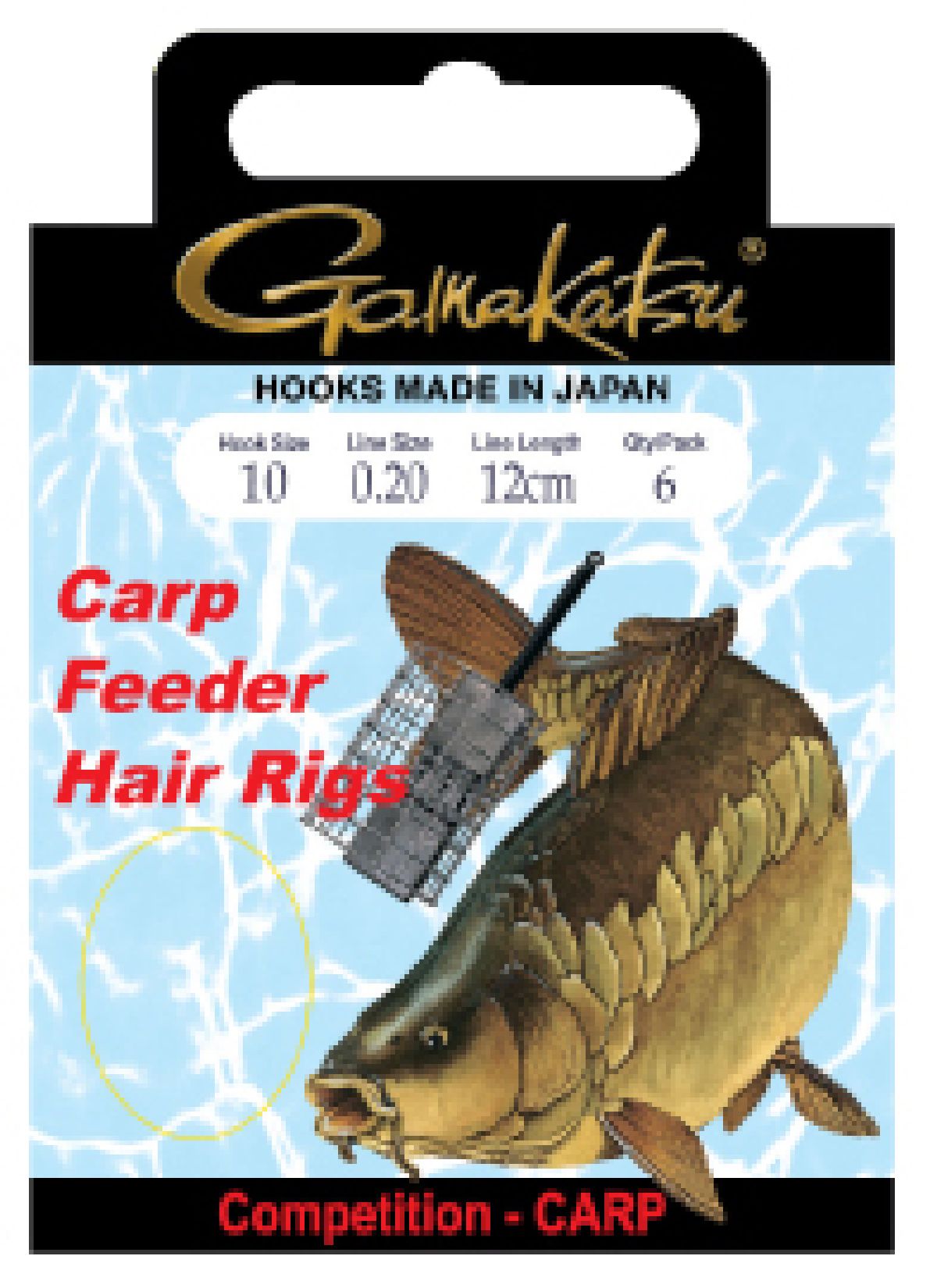 Gamakatsu Bks-3310B Carp Feeder Hair Rigs 70Cm 08-022 mm, 6 st