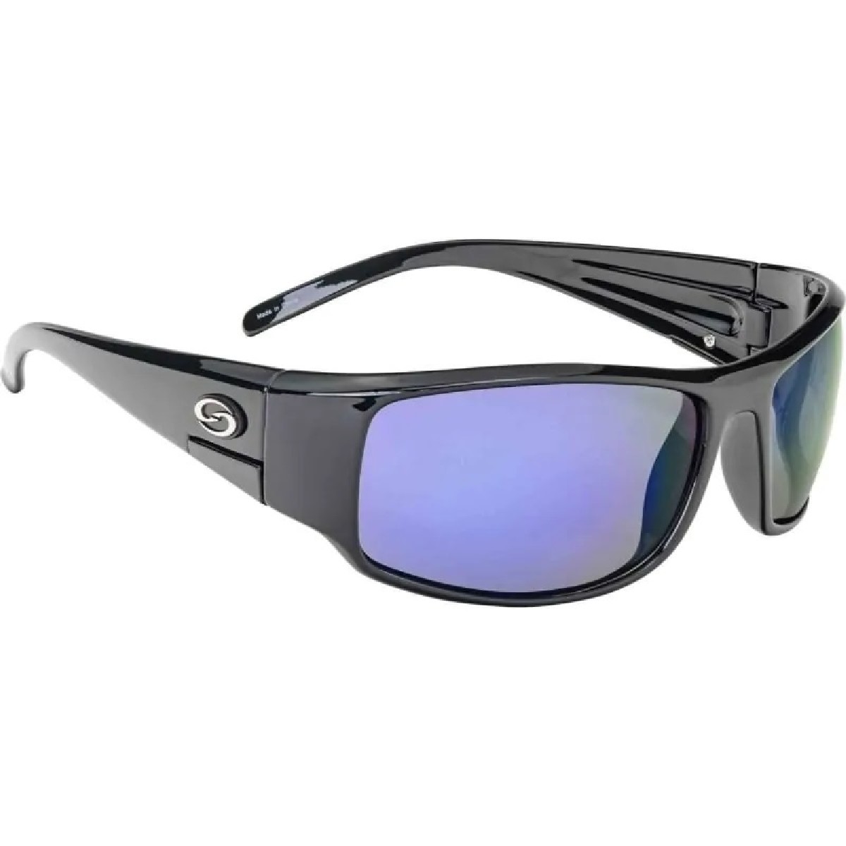 Strike King Plus Bosque Shiny Black Frame Revo Blue White Mirror Gray Lens