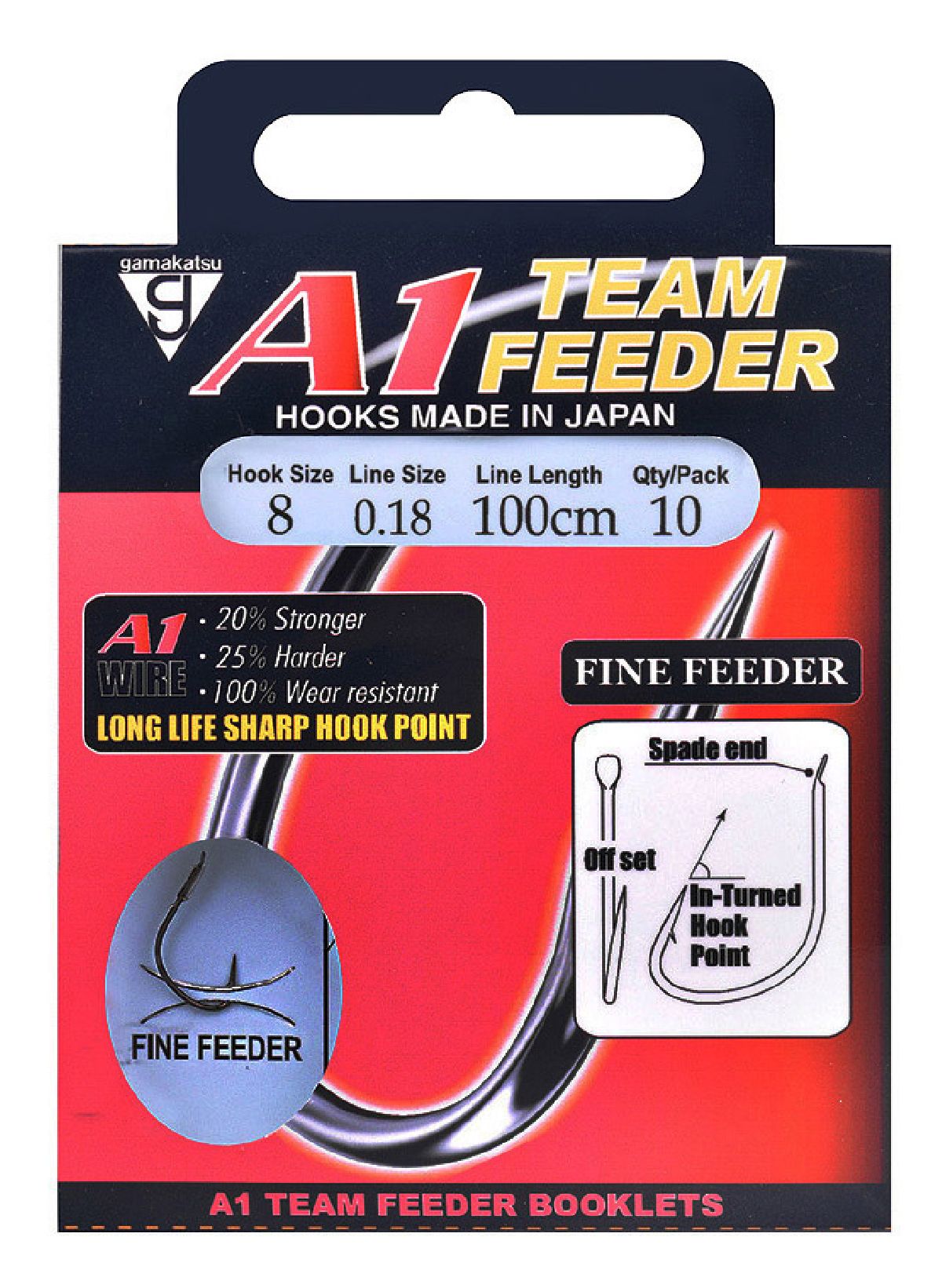 Gamakatsu Onderlijnen A1 Team Feeder Fine Feeder 100cm (10 pcs)