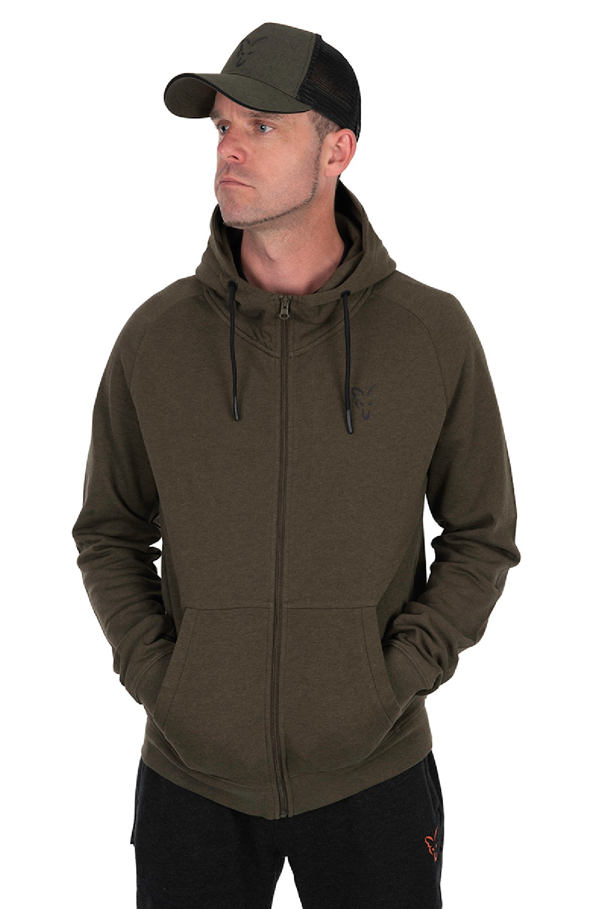 Fox Collection Lightweight Hoody Green & Black Large