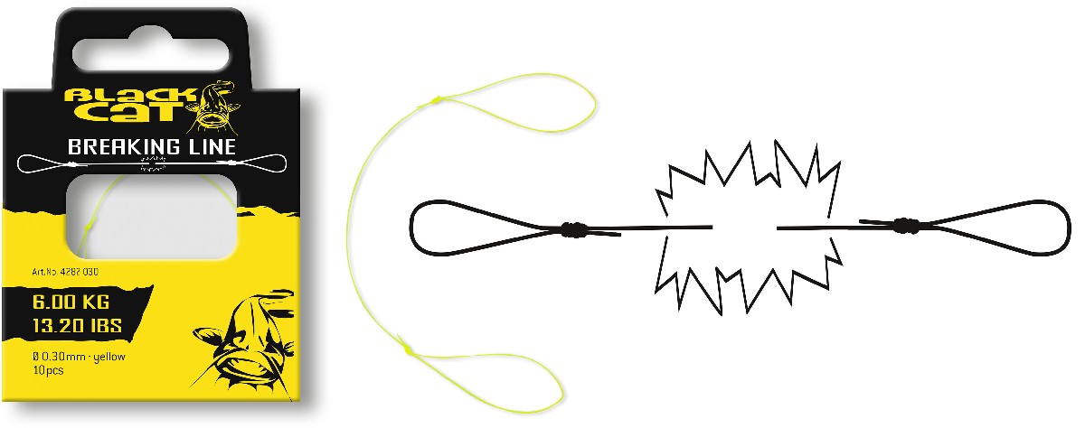 Black Cat Breaking Line - Breeklijn - Geel -  7.10kg - 0.35mm - Geel