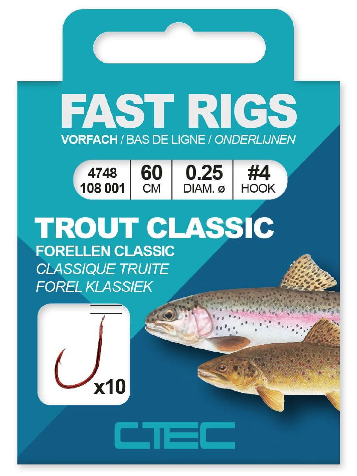 Spro C-Tec Fast Rigs Trout Classic 75cm Size 6 0,22mm