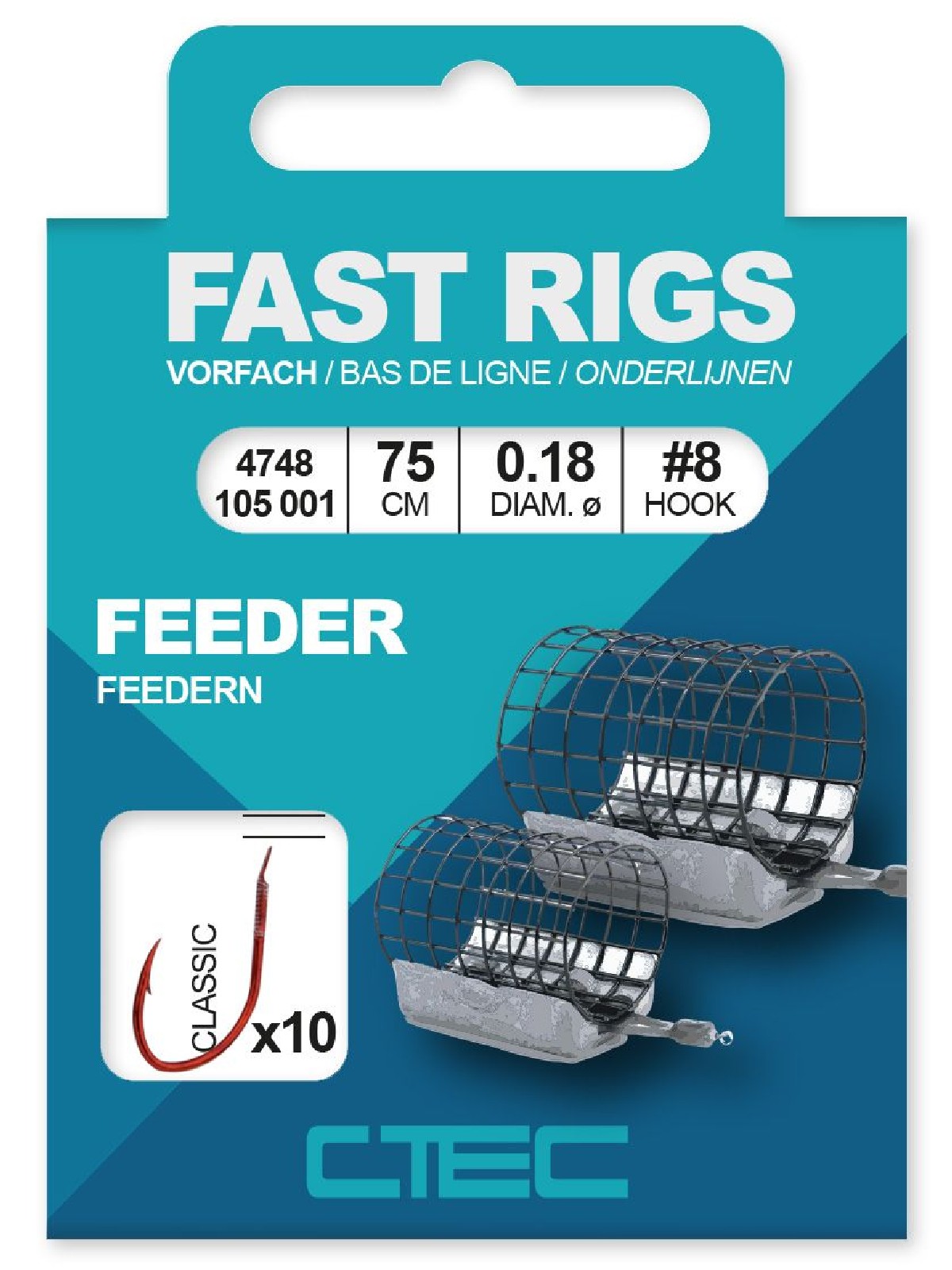 Spro C-Tec Fast Rigs Classic Feeder 75cm Size 10 0,16mm
