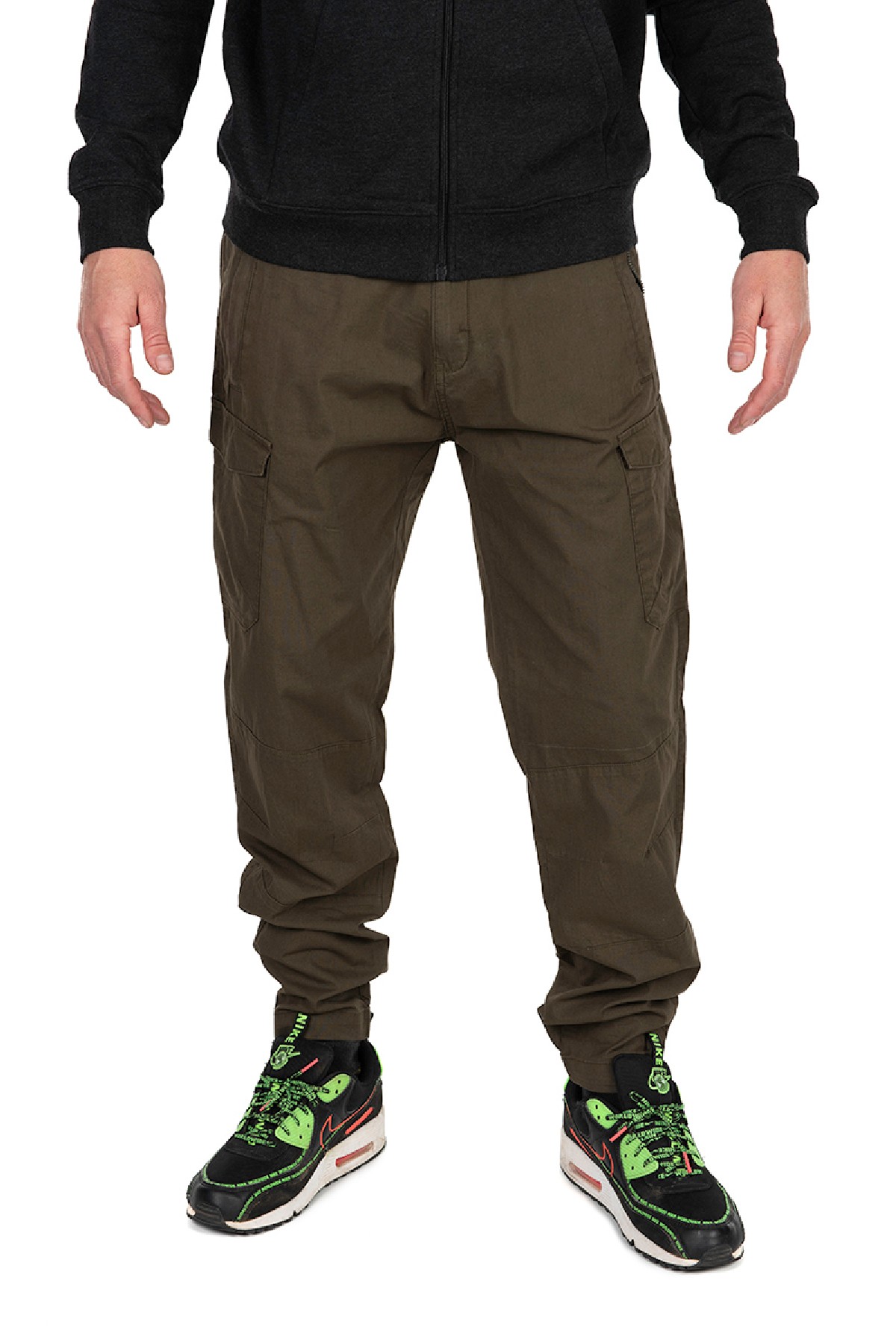 Fox Collection Lightweight Cargo Trouser Green & Black Medium