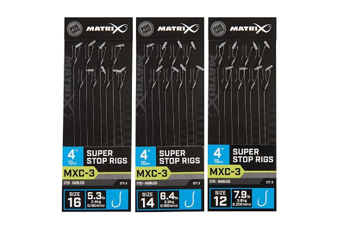 Fox Matrix MXC-3 Barbless Super Stop Rigs 10cm 8st. Size 14 - 0,18 mm Fox Matrix MXC-3 Barbless Super Stop Rigs 10cm 8st. Size 14 - 0,18 mm
