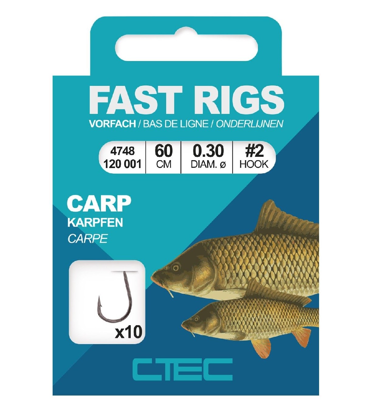Spro C-Tec Fast Rigs Carp Gold 60cm Size 8 0,24mm