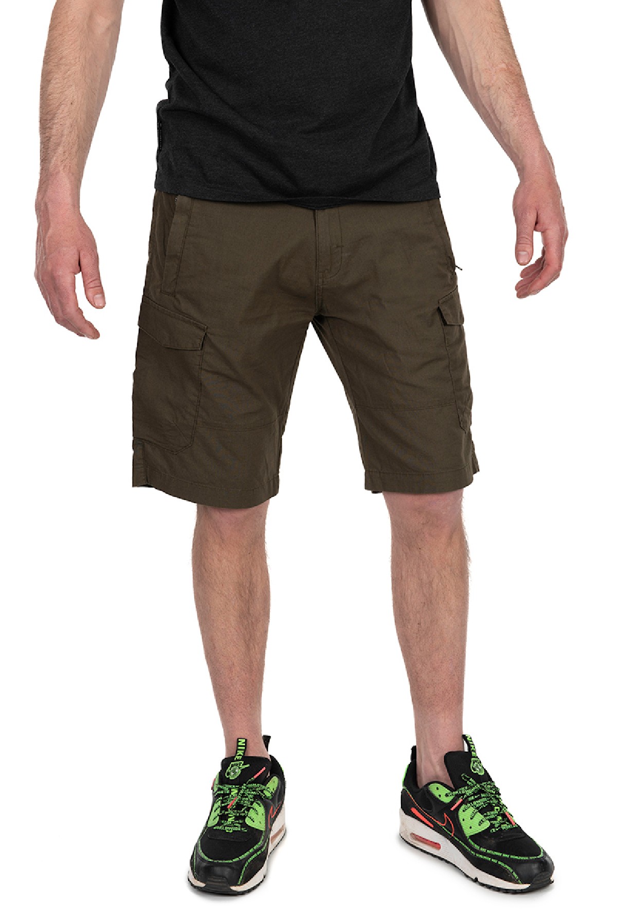 Fox Collection Lightweight Cargo Shorts Green & Black Large