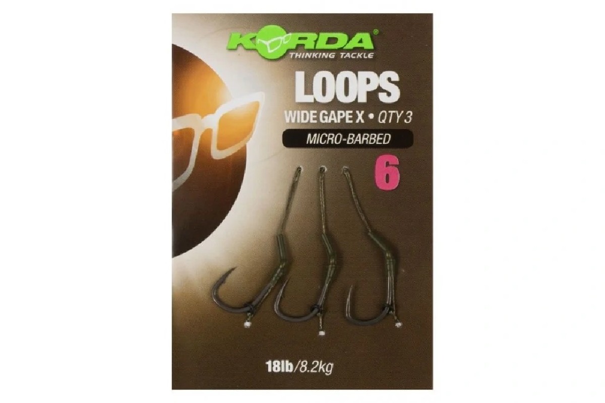 "Korda Loop Rigs DF Wide Gape X - 18lb - Maat 4 - "