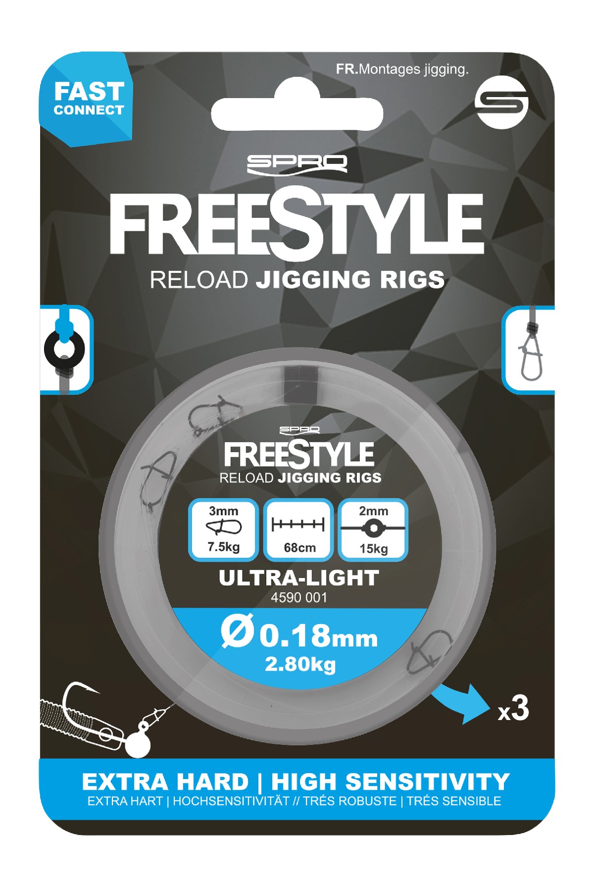 Spro Freestyle Reload Jig Rig 3St. 0.18 mm