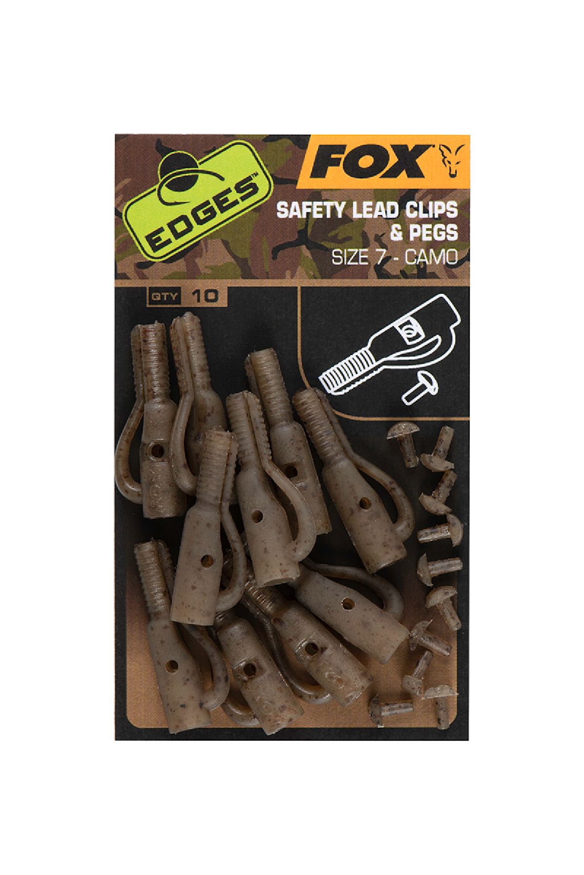 Fox Edges Camo Size 7 Lead Clip & Pegs Fox Edges Camo Size 7 Lead Clip & Pegs