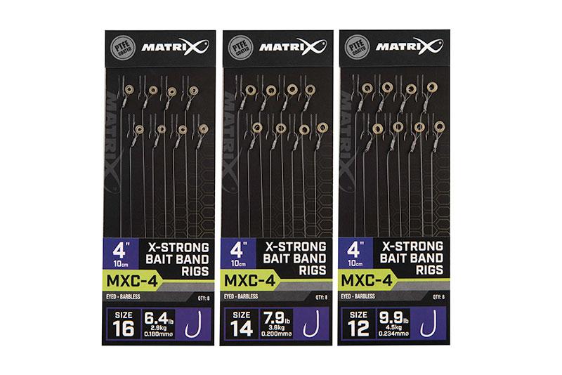 Fox Matrix MXC-4 Barbless X-Strong Bait Band Rigs 10cm 8st. Size 16 - 0,18 mm