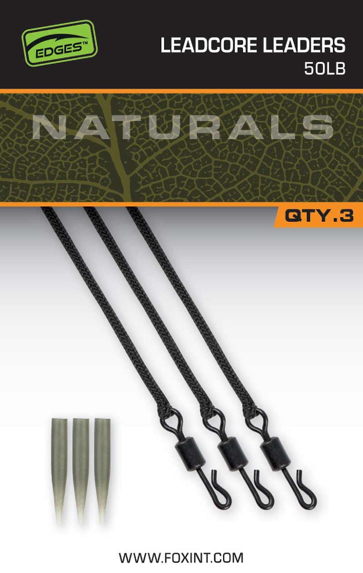 Fox Natural Leadcore Leaders (3 pcs) 50lb