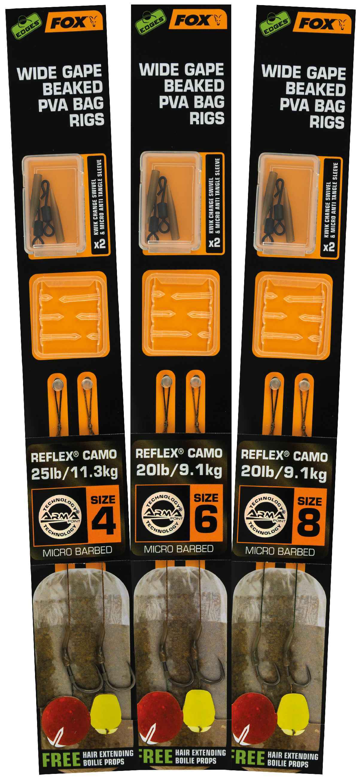 Fox Edges Wide Gape Beaked Pva Ready Rigs Size 8 25Lb Fox Edges Wide Gape Beaked Pva Ready Rigs Size 8 25Lb