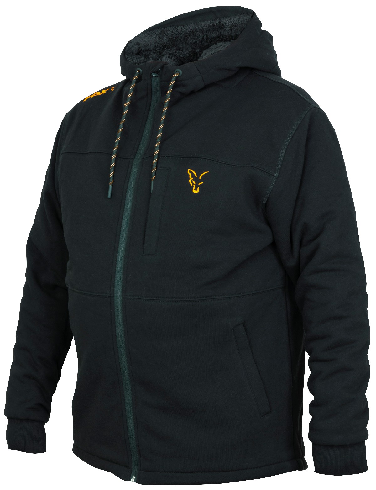 Fox Collection Black / Orange Sherpa Hoodie