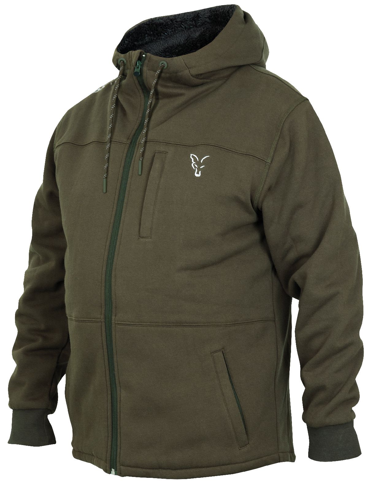 Fox Collection Green / Silver Sherpa Hoodie
