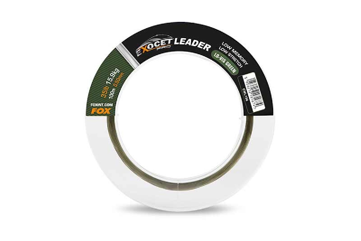 Fox Exocet Pro (Low Vis Green) Leader 35lbs 15.9Kg 0.50mm 100m