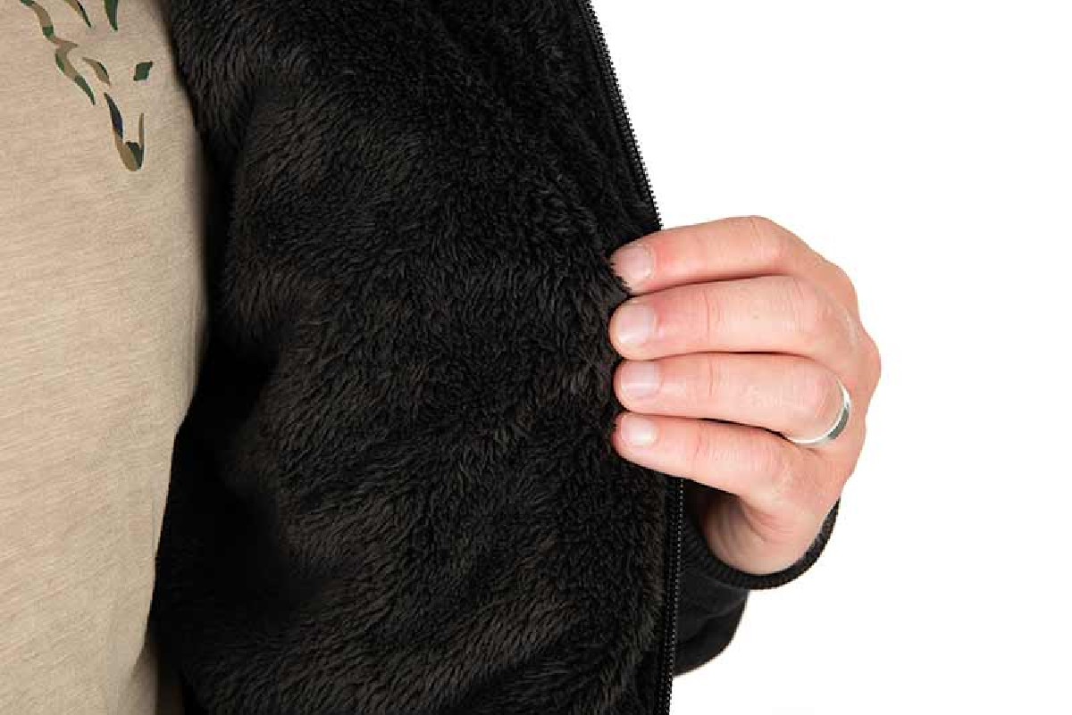 Fox Collection Sherpa Jacket Black & Orange Medium Fox Collection Sherpa Jacket Black & Orange Medium