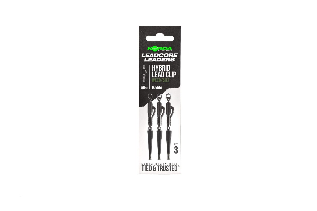 Korda Kable Leadcore Leader Hybrid Lead Clip Weed 50cm