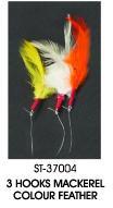 Fish Makreel Paternoster 3 Hooks Colour feather