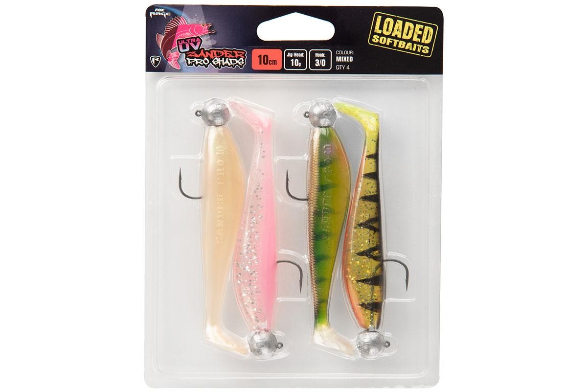 Fox Rage Uv Zander Pro Loaded Shads 10 cm 10 gr 3/0