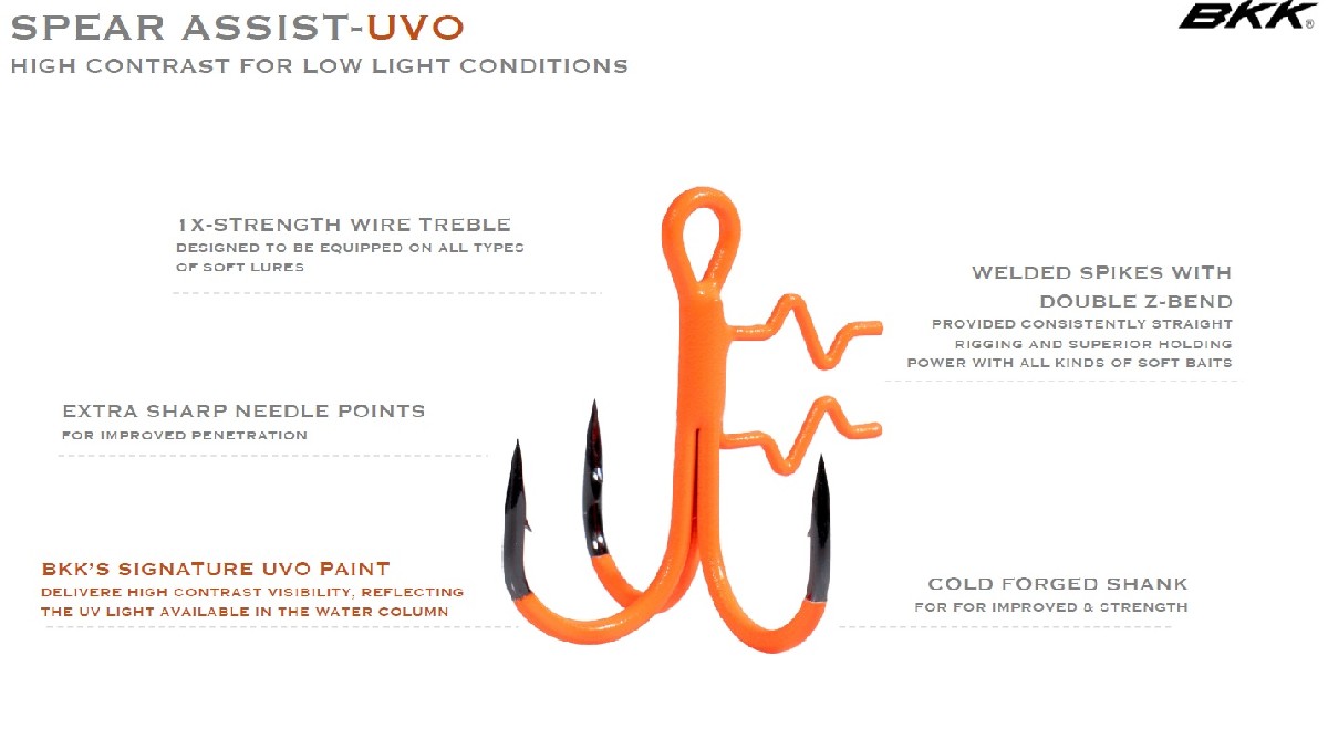 BKK Spear Assist UVO Size 2/0 4st. BKK Spear Assist UVO Size 2/0 4st.