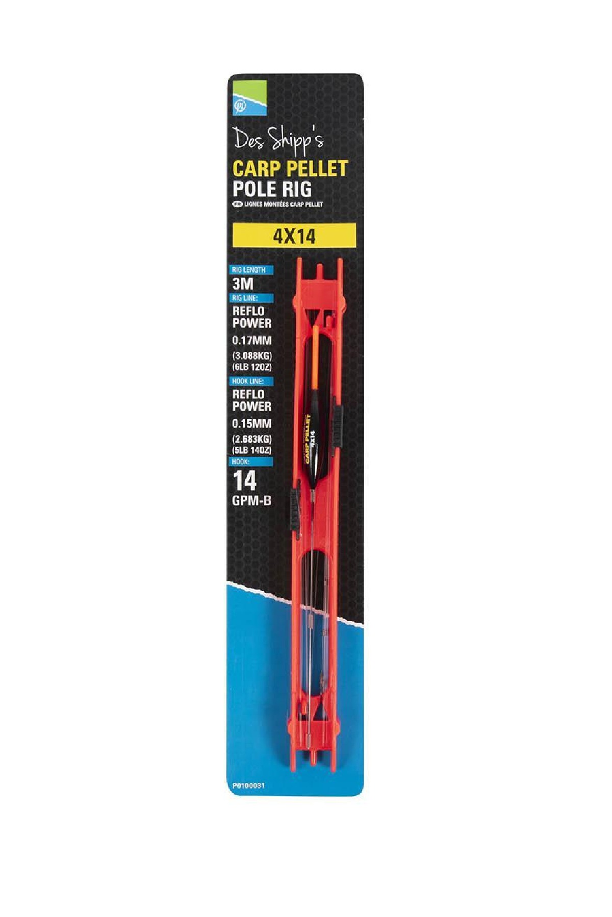 Preston Carp Pellet Pole Rig 0,17-0,15mm hook 14 0.25 gr