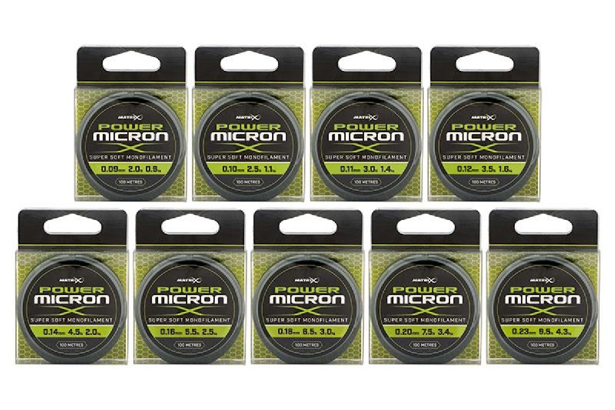 Fox Matrix Power Micron X 100m 0.10 mm 1.1kg 2.5 lbs Fox Matrix Power Micron X 100m 0.10 mm 1.1kg 2.5 lbs