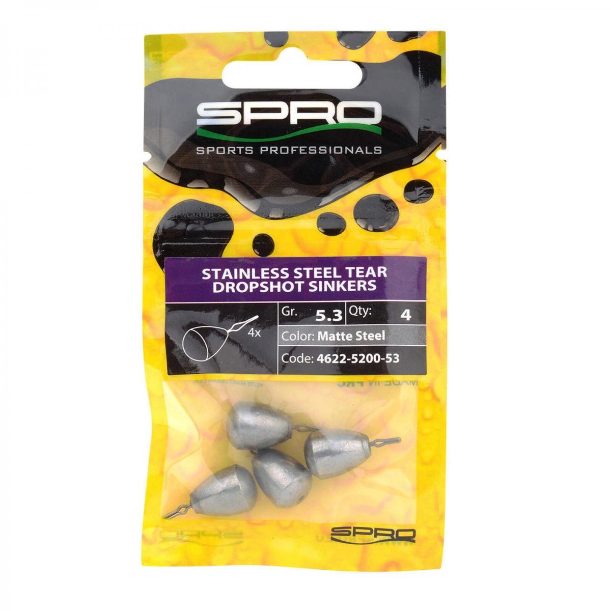 Spro Stainless Steel Dropshot Sinkers Matt Steel 7.2 gr 4st.