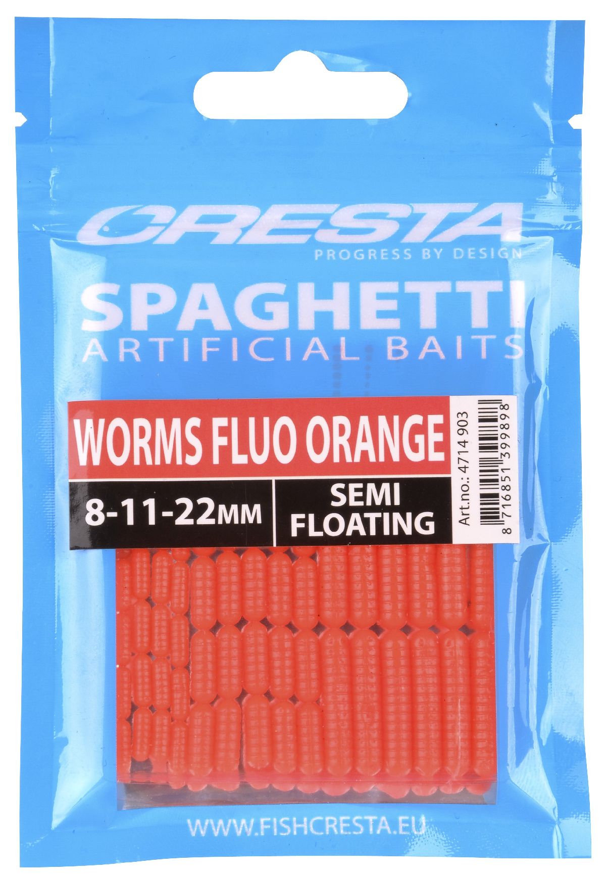 Cresta Spaghetti Worms 15St. Fluo Orange