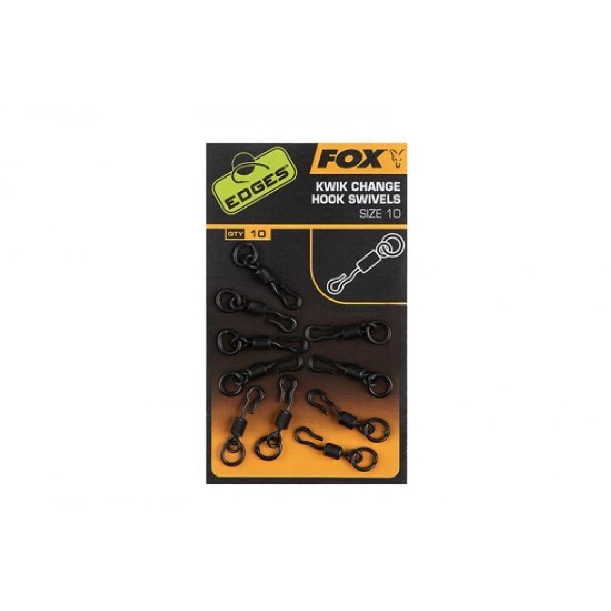 Fox Edges Kwik Change Hook Swivels Size 10
