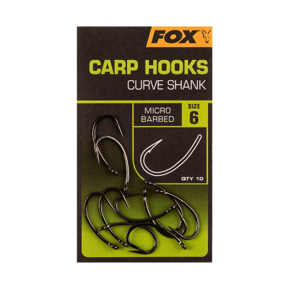 Fox Carp Hooks Curve Shank 10st. Size 8