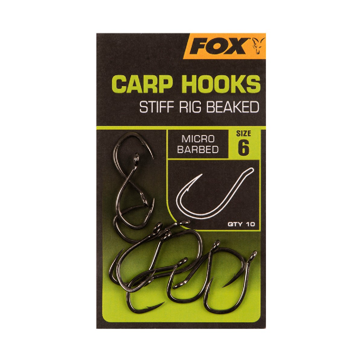Fox Carp Hooks Stiff Rig Beaked 10st. Size 4