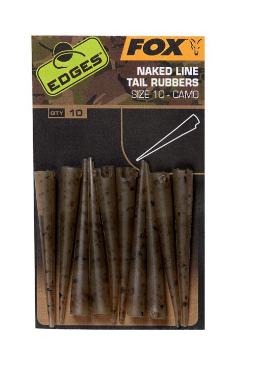 Fox Edges Camo Naked Line Tail Rubbers Size 10 10st.