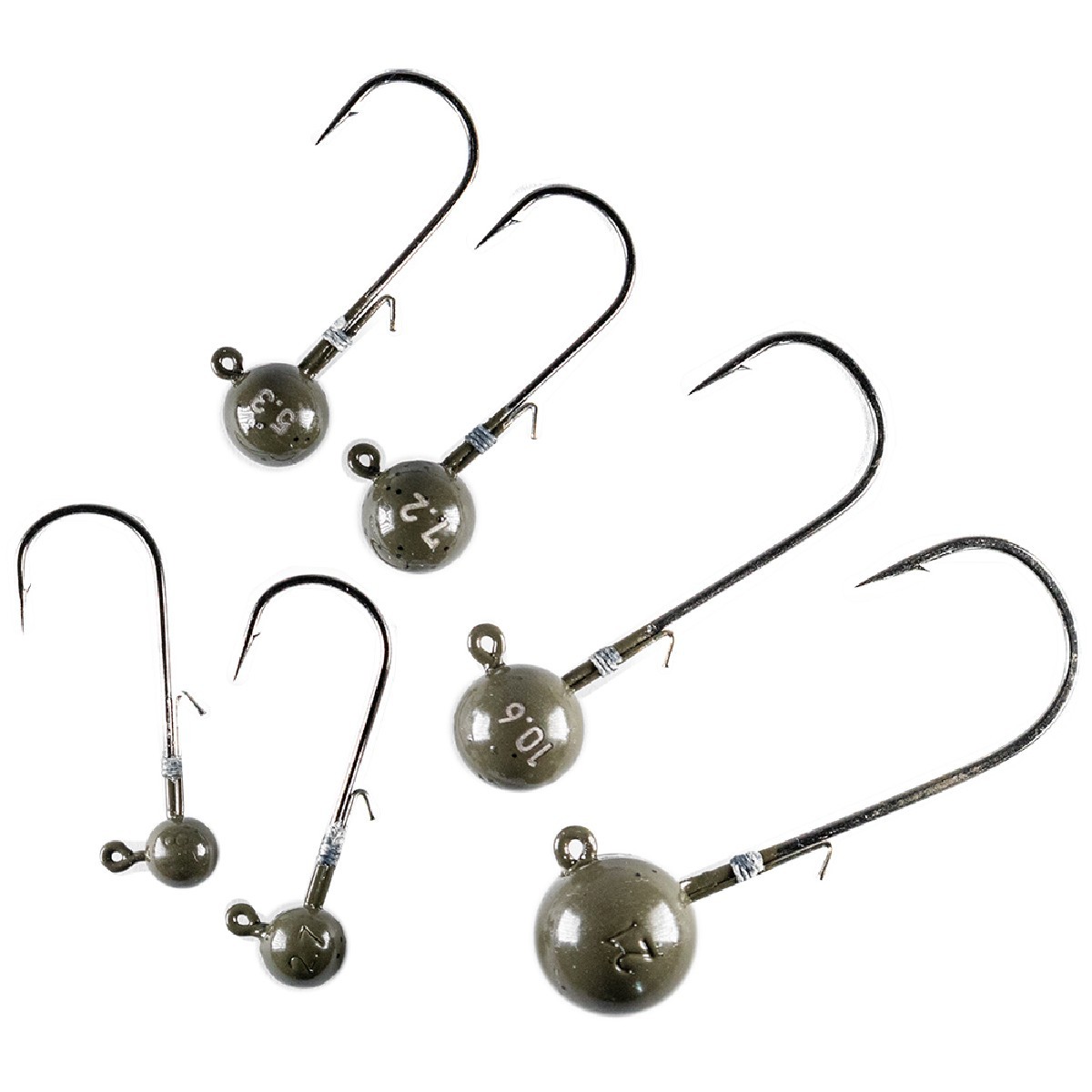 LMAB Tungsten Round Jig Green Pumpkin Size 1 - 3,5 gr 3st.