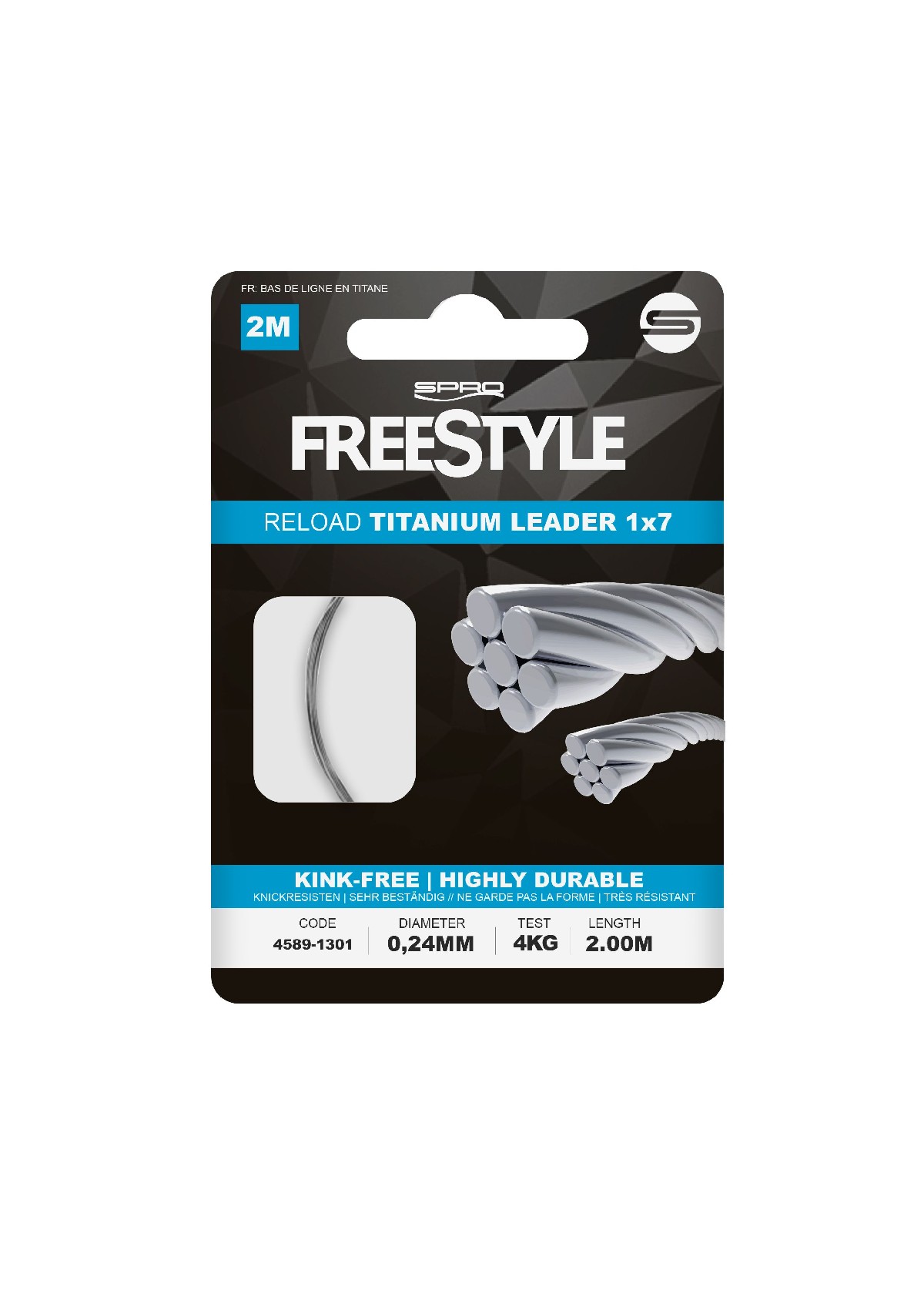 Spro Freestyle Reload Titanium Leader 2M 0,24 mm 4kg