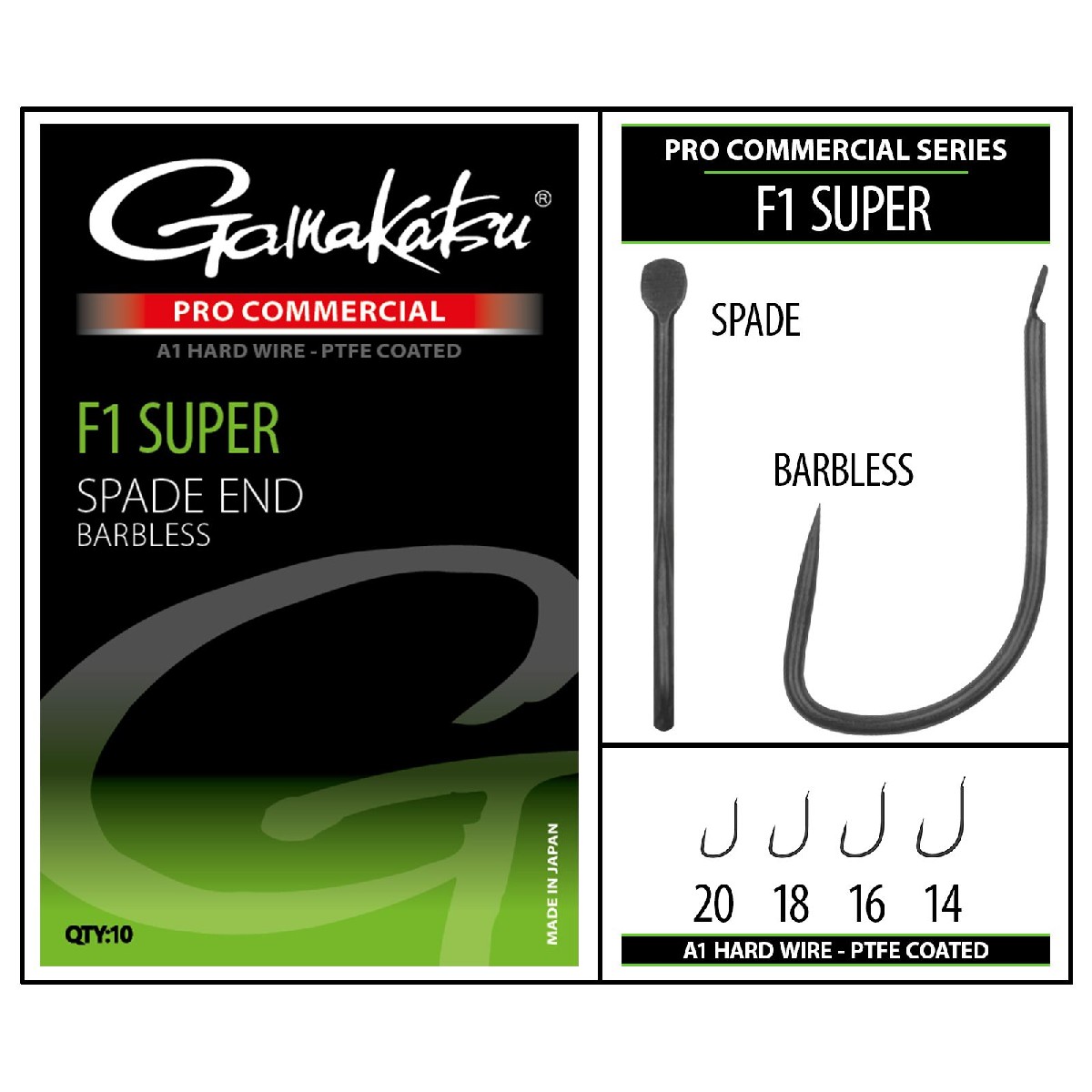 Gamakatsu Pro-C F1 Super A1 Ptfe Barbless Size 14