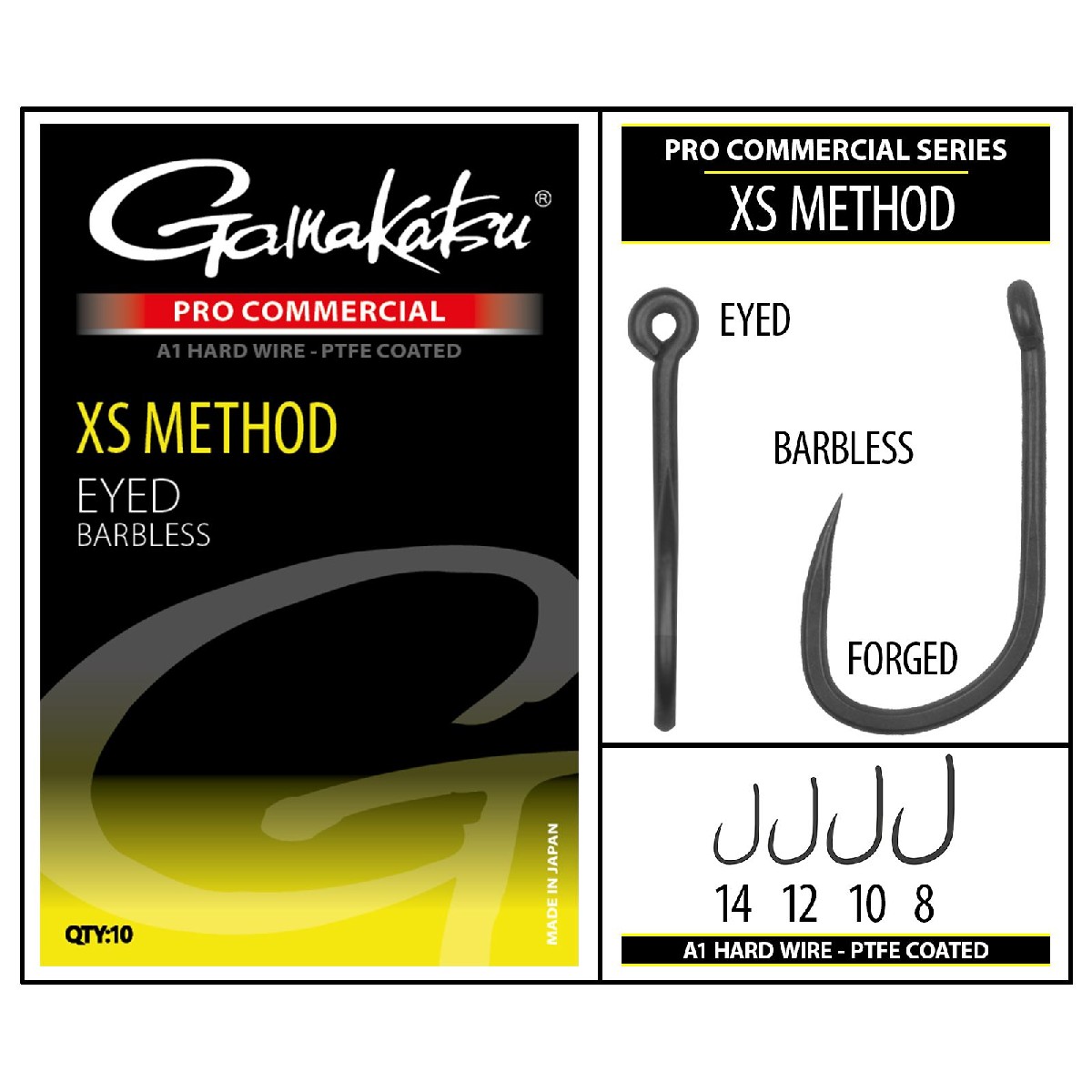 Gamakatsu Pro-C XS Method A1 Ptfe Barbless Size 10