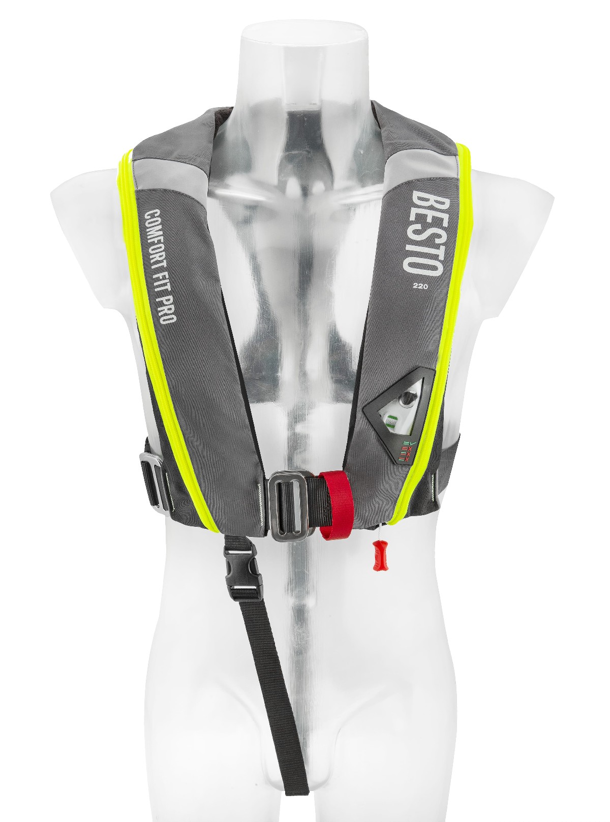 Besto Reddingsvest Automatic Comfort fit PRO 220N MH Antraciet/Yellow