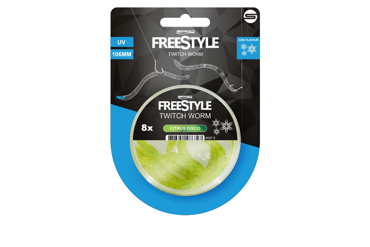 Spro Freestyle Twitch Worm Glow 5st.