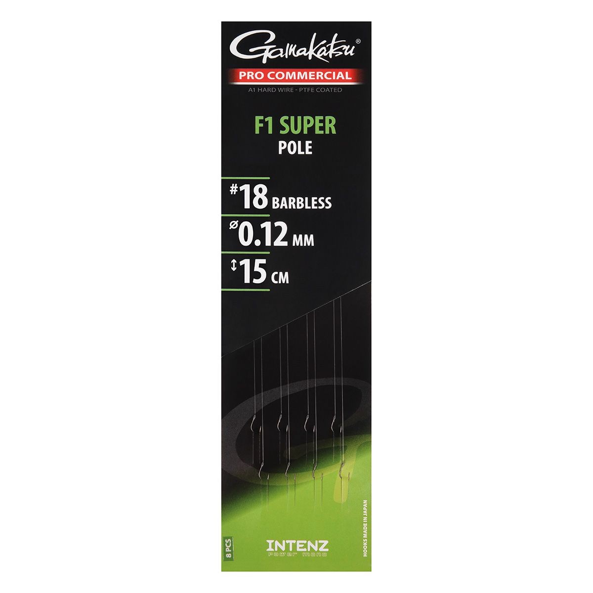 Gamakatsu Pro Commercial Coars F1 Super Pole Barbless 15cm (8pcs) - Maat : haak 16 - 0.13mm