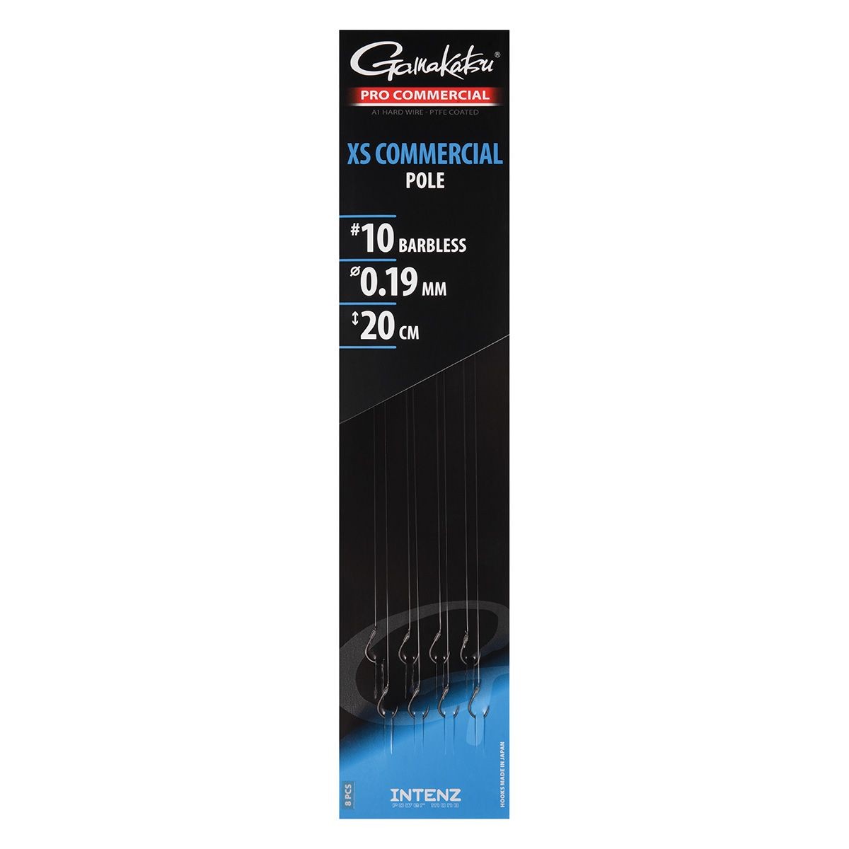 Gamakatsu Pro Commercial Coarse XS Commercial Pole 20cm Barbless (8 pcs) - Maat : haak 12 - 0.19mm