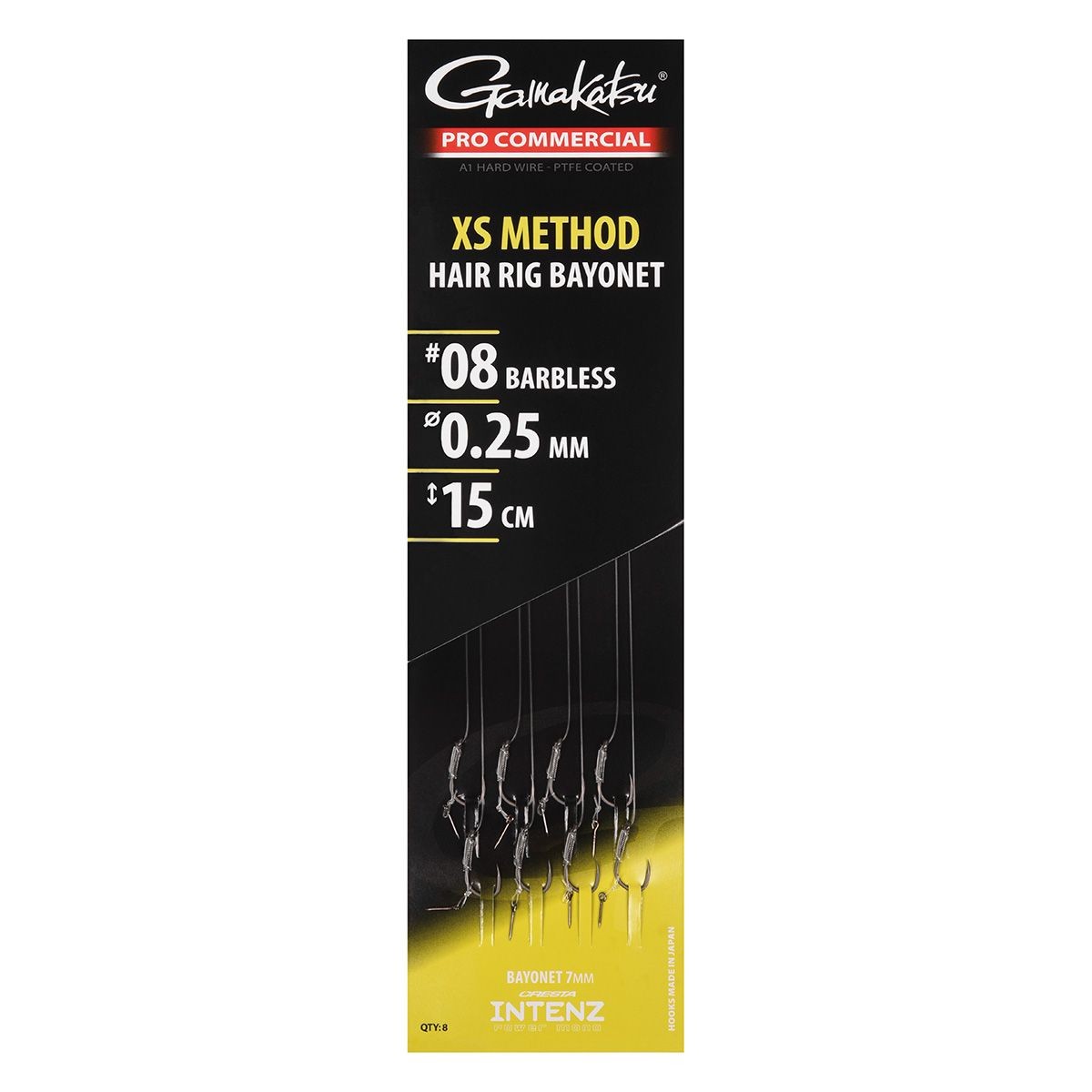 Gamakatsu Pro Commercial Coars XS Method Hair Rig Bayonet 7mm 10cm Barbless (8 pcs) - Maat : haak 12 - 0.21mm