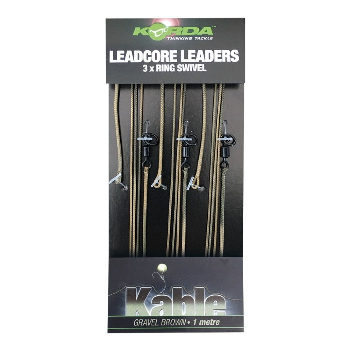 Korda Leadcore Leader Ring Swivel 3st Gravel Brown